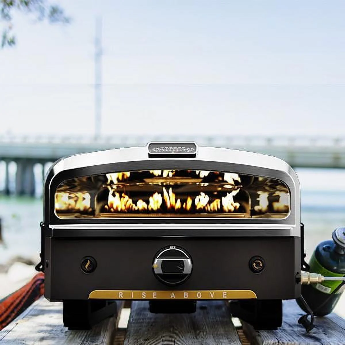 Halo Versa 16 LP Gas Portable Outdoor Pizza Oven w/ Rotating Cooking Stone