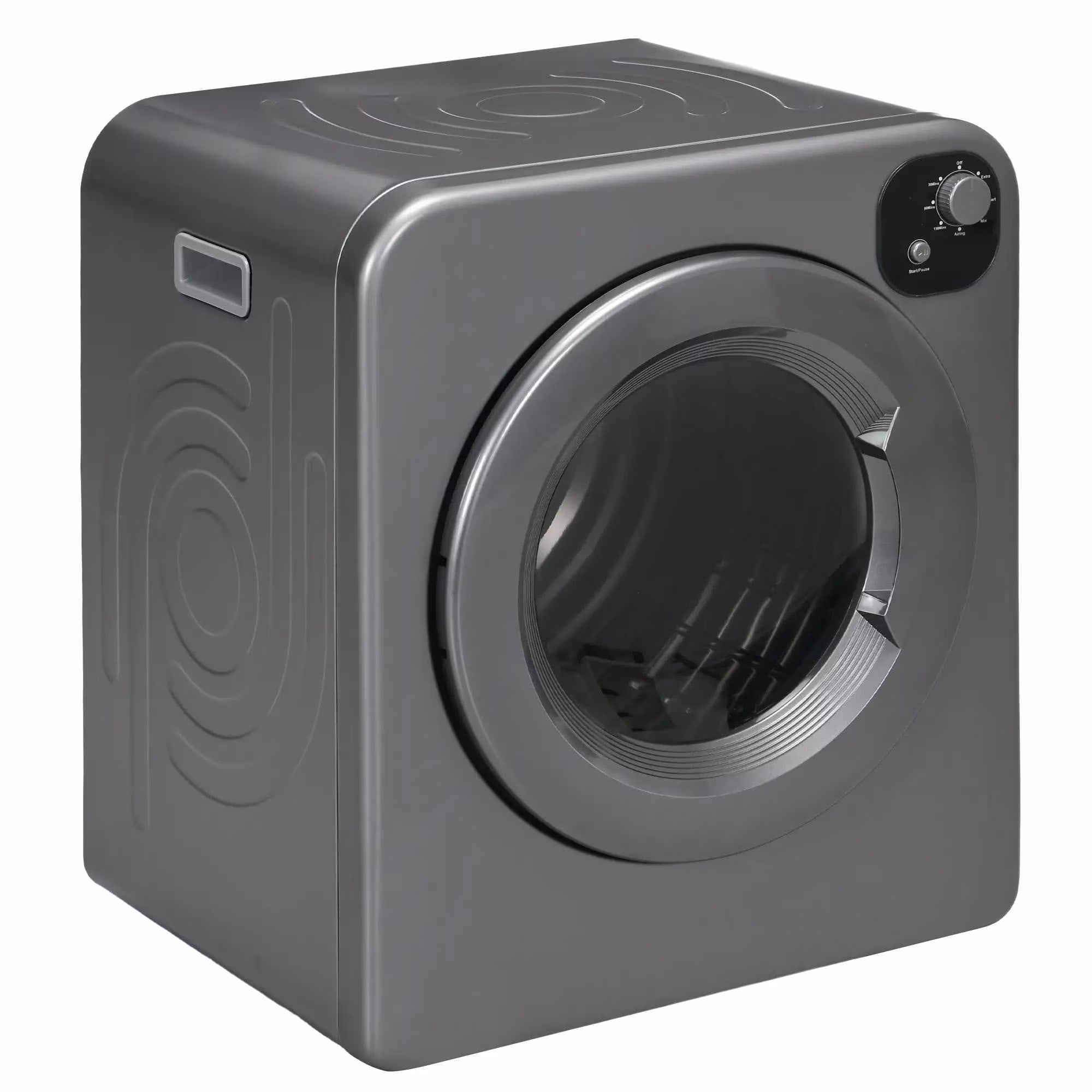 Resenkos Compact Laundry Dryer 1300W Portable Clothes Dryer with 3.2 cu.ft Stainless Steel Drum, Front Load Electric Dryer, Gray