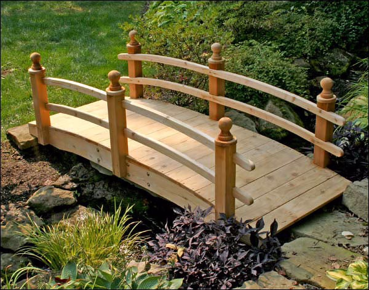 Fifthroom Camelot 6�� Double Rail Red Cedar Garden Bridge, Free Shipping, 375 lb