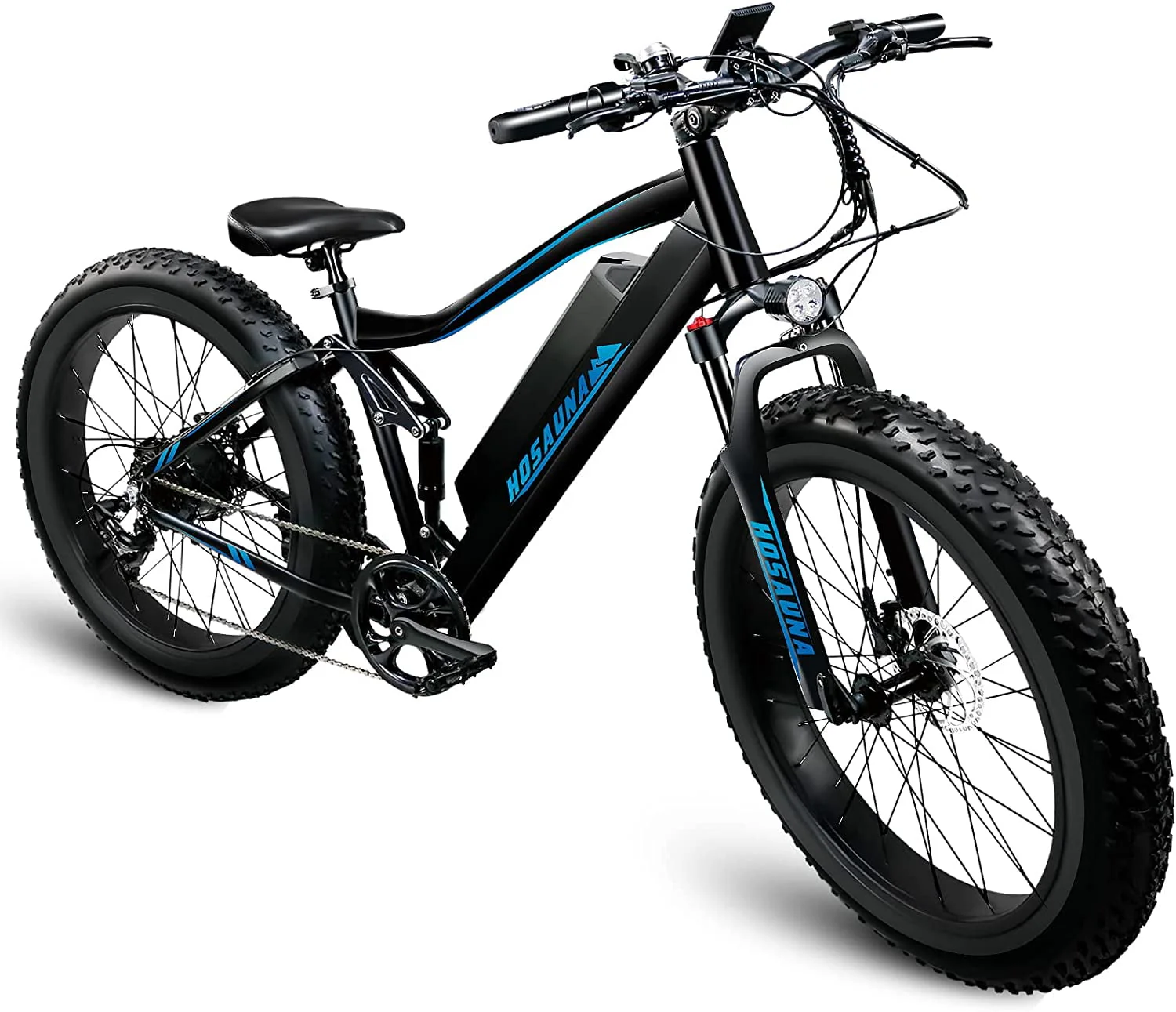 Electric Bike Electric Mountain Bike 500W Ebike26'' Fat Tire Ebike, 28+MPH Adults Ebike with Removable 48V 15Ah Battery, Shimano 6-Speed Black