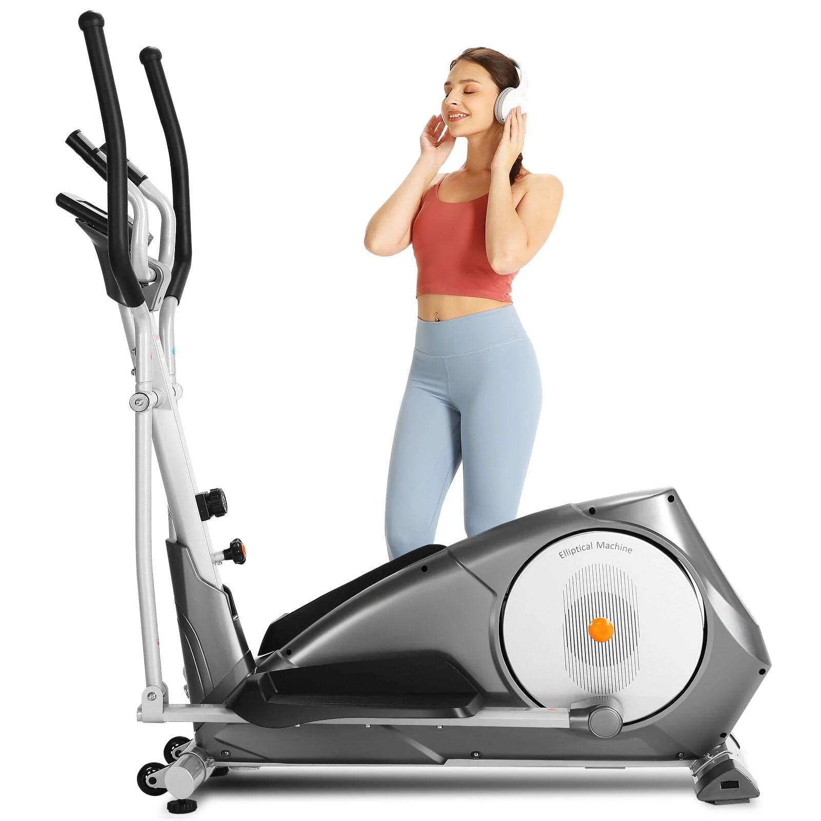 YOUNGFIT Elliptical Machine Foldable Elliptical Exercise Machine with 90% Pre-Installed, Upgraded 22-Level Ultra Quiet with LCD Monitor & Pulse Sensor Elliptical Trainers for Home/Gym Use