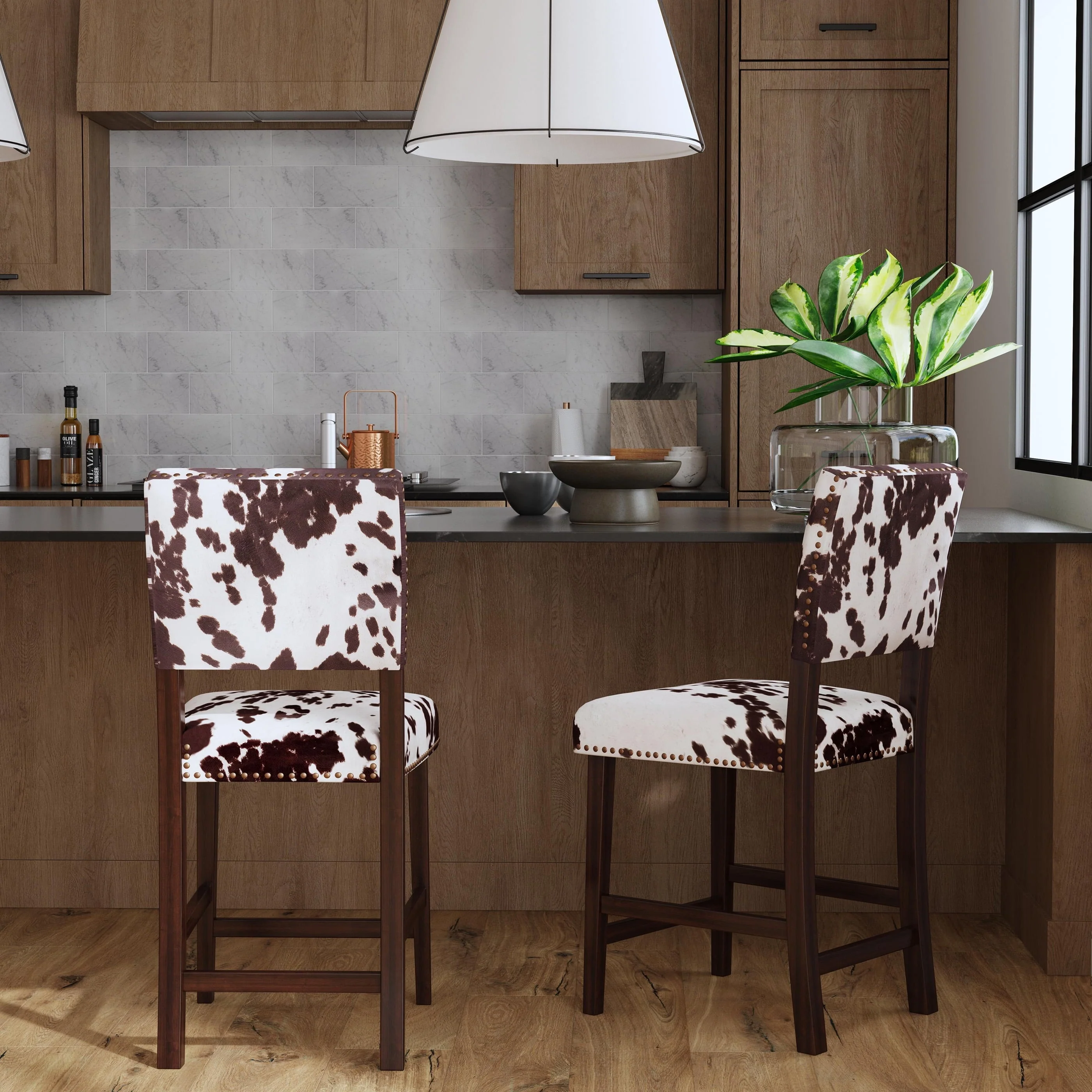 Linon Corey 24 in. Counter Stool - Udder Madness Brown